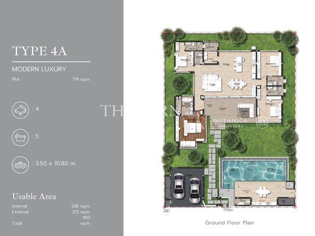 ขาย บ้าน 4 ห้องนอน 236 ตร.ม. ที่ดิน 450 m² ใน Botanica Montazure, Phuket