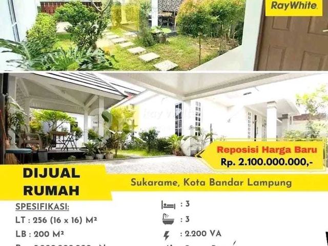 DIJUAL RUMAH ASRI DI SUKARAME KOTA BANDAR LAMPUNG