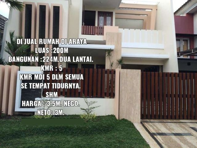 Rumah Mewah Kawasan Elit di Araya Kota Malang