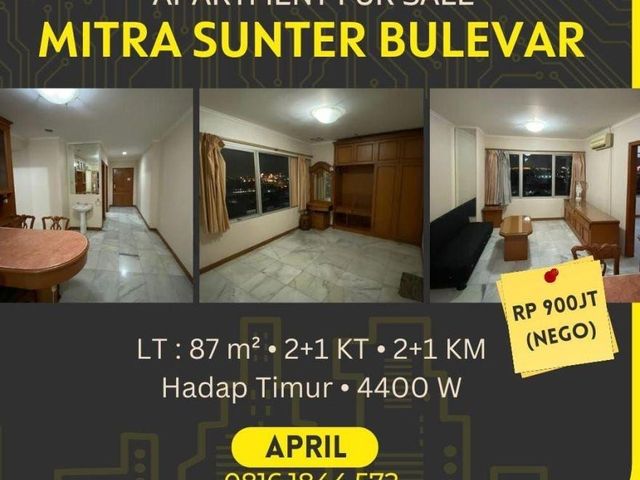 Apartemen Mitra Sunter 2 Kamar Tidur Sudah Renovasi Semi Furnished