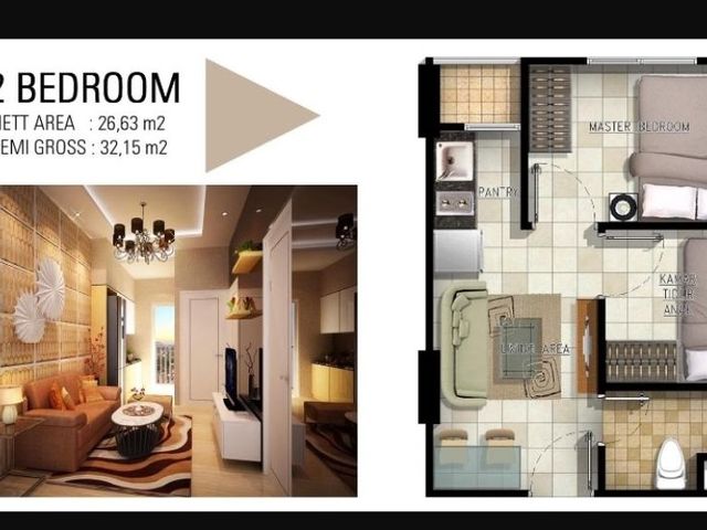 Apartemen 2 BR jualmurah Gunawangsa Gresik