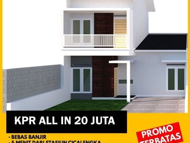 Rumah dua lantai pinggir jalan raya