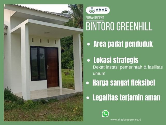 RUMAH INDENT MURAH DEKAT KEELURAHAN BINTORO