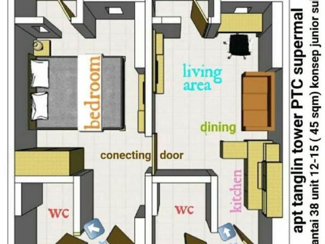 Apartemen tanglin Konsep junior suite