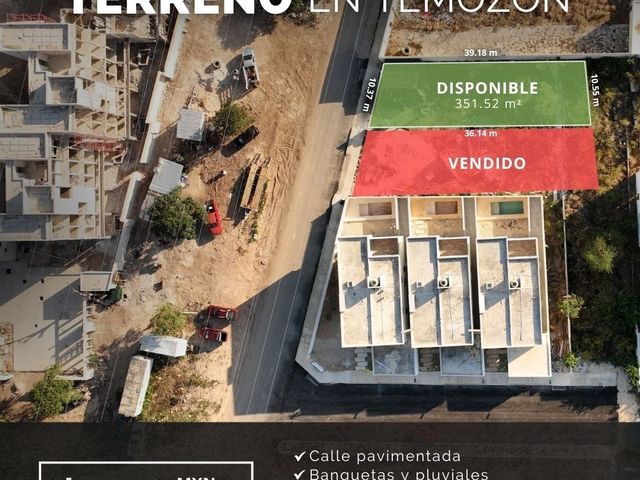 Terreno de 351m2 en la zona de temozon norte.