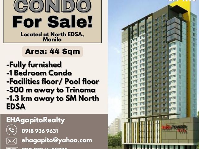 EH-1118: ! For Sale ! 44 sqm Condominium located at North EDSA, Manila