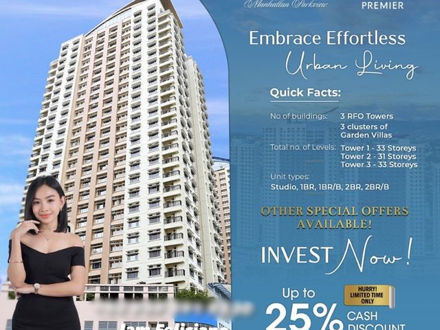 rent to own condo in cubao manhattan parkview studio for sale