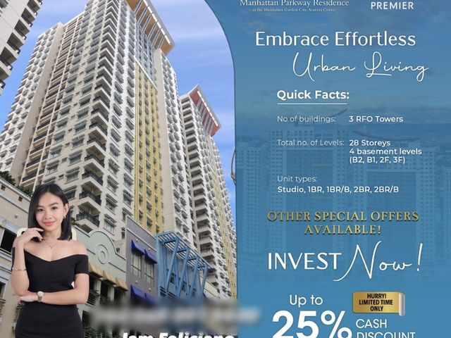Rent to Own Studio Condominium for sale in Manhattan Parkway, Quezon City