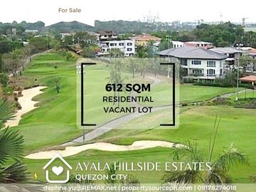 Ayala Hillside Estates Vacant Lot for Sale! Quezon City