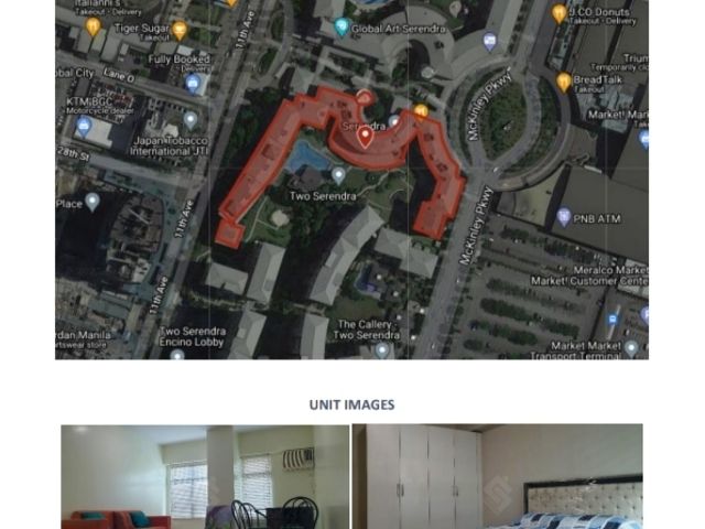 Nice 1 Bedroom Unit at Two Serendra For Sale in BGC, Taguig City