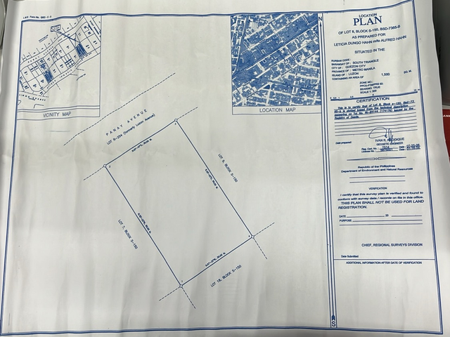 1,500 sqm Residential Lot FOR SALE in Panay Avenue, South Triangle, Quezon City
