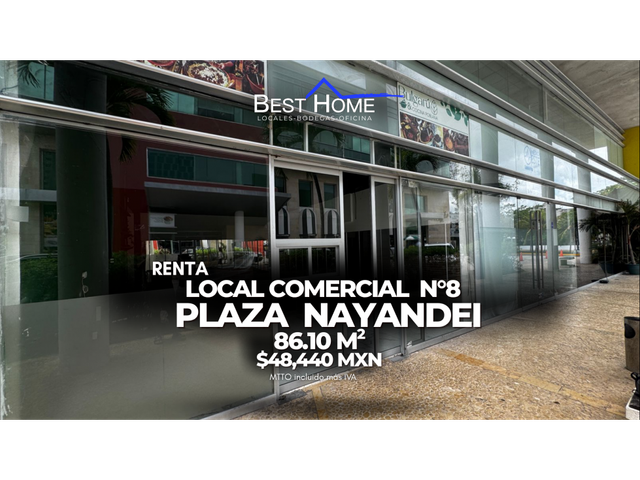 Local Comercial de 86m2 en Renta Local 8 Plaza Nayandei, Cancún