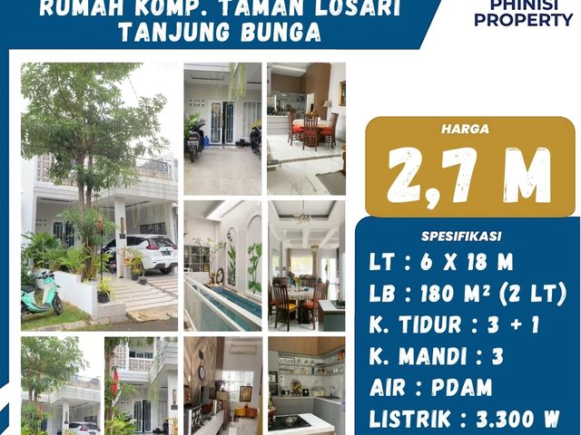 DIJUAL Rumah dengan Kolam Renang Taman Losari Tanjung Bunga