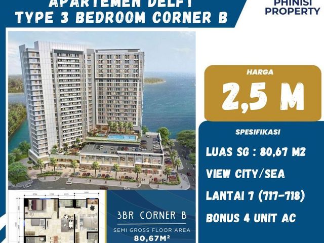 DIJUAL APARTEMEN 3BR DI DELFT APARTMENT CITRALAND CITY LOSARI CPI