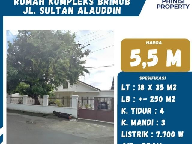 DIJUAL RUMAH DI KOMP. BRIMOB SULTAN ALAUDDIN