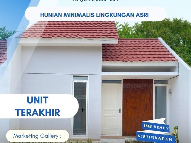 Rumah 1 Lantai Unit Terakhir Type 30/72 Udara Bebas Polusi di Tuntang