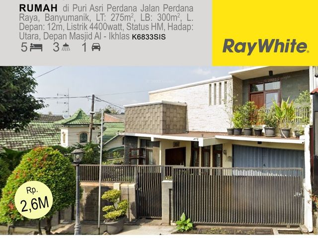 Dijual rumah di Puri Asri Perdana Banyumanik