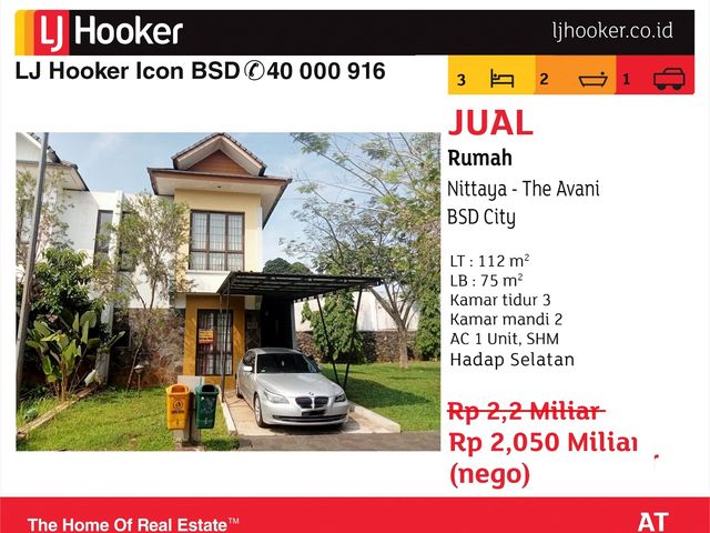 Dijual Rumah lokasi The Avani Nittaya