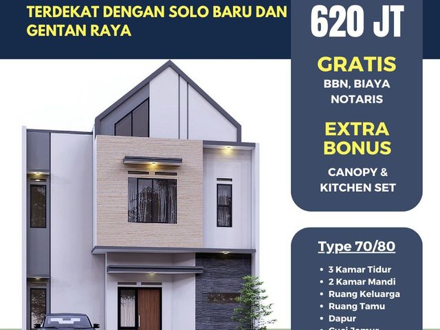 DIJUAL RUMAH PESAN BANGUN 2 LANTAI DEKAT SOLOBARU DAN GENTAN RAYA