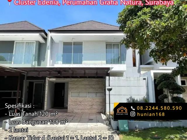 SEWA Rumah Cluster Edenia Graha Natura Intiland Lontar Surabaya Barat