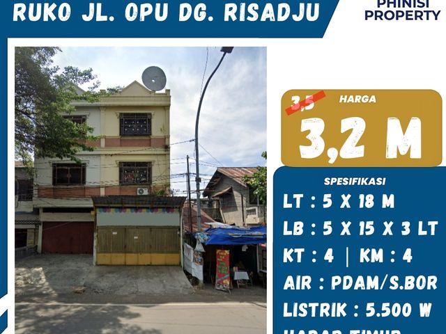 DIJUAL Ruko di Poros Jalan Opu Daeng Risadju