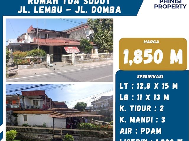 DIJUAL Rumah Tua sudut di Jalan Domba dan Jalan Lembu