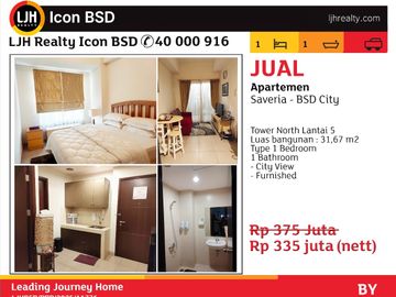 Apartemen 1 kamar tidur lt 5 city view