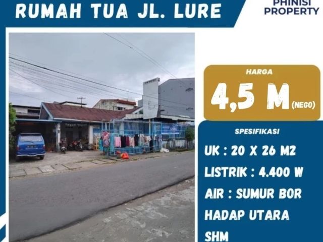 DIJUAL Rumah Tua Besar di Jalan Lure dekat Jalan Veteran