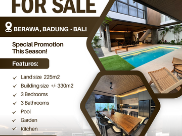 Villa dijual di Tibubeneng - Garasi, Dapur lengkap