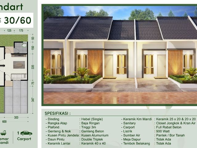 Rumah Baru Akses Mudah ke Stasiun Tenjo Ada Carport Siap Huni J-29156