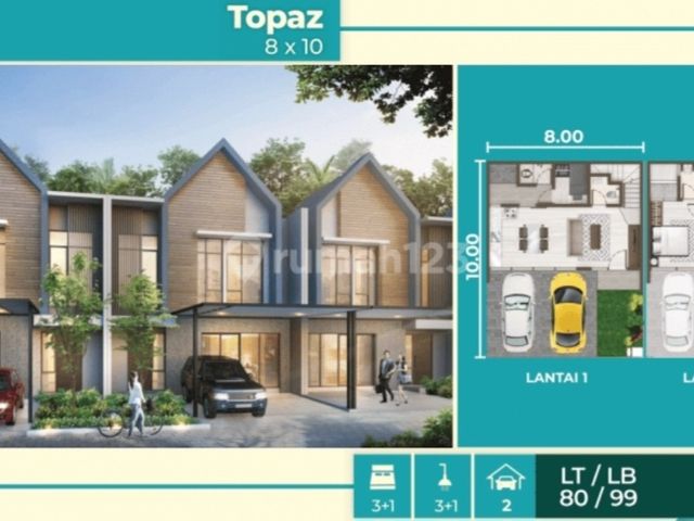 Dijual Rumah Cluster Denver Boulevard Uk 8x10 Type Topaz