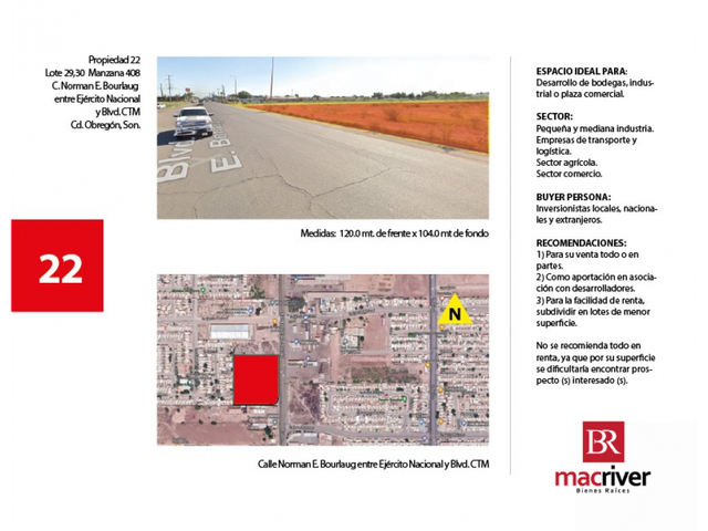 TERRENO EN RENTA EN CALLE BLVD. NORMAN BOURLAUG