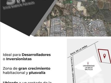 TERRENO EN VENTA ZONA NORTE DE SALTILLO - DESARROLLADORES