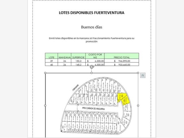 Terreno en  venta