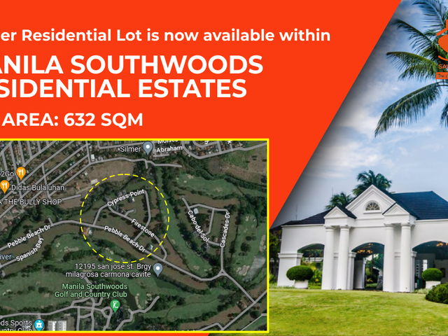 PVT2025-0006: Residential Lot for Sale in Manila Southwoods Carmona Cavite: 702 sqm: ₱21M