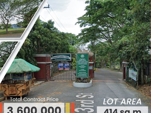 PVT2025-0007: Residential Lot for Sale in Grand Garden Villas Cavite: 414 sqm: ₱3.6M