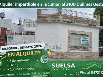 Casa en alquiler en Quilmes Oeste