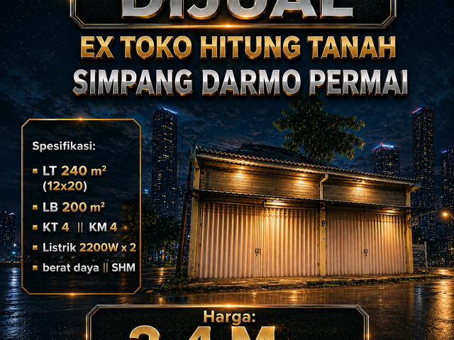 JUAL CEPAT RUMAH USAHA EX TOKO SIMPANG DARMO PERMAI DKT LONTAR PAKUWON