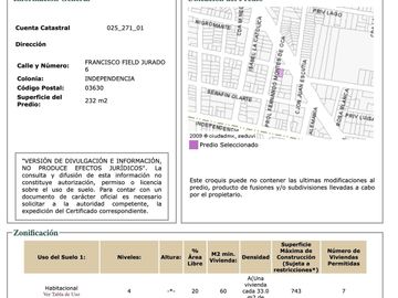 Casa en Venta como terreno Independencia Benito Juárez