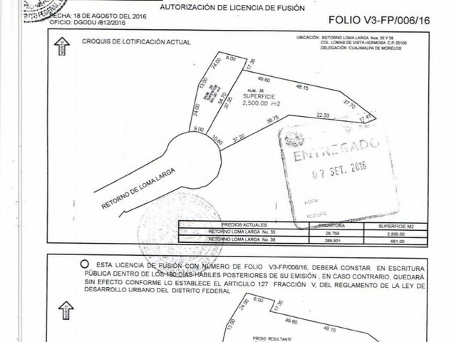 Terreno en Venta en Lomas de Vista Hermosa