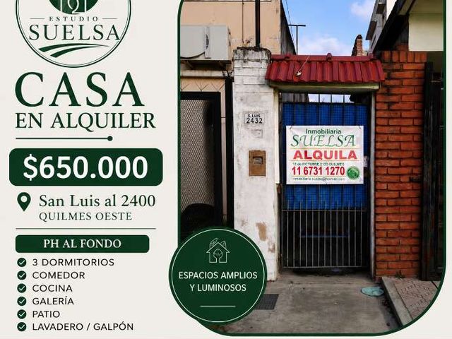 Casa PH en alquiler en Quilmes Oeste
