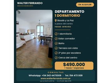 Alquiler 1 Dormitorio La paz esquina Baucis