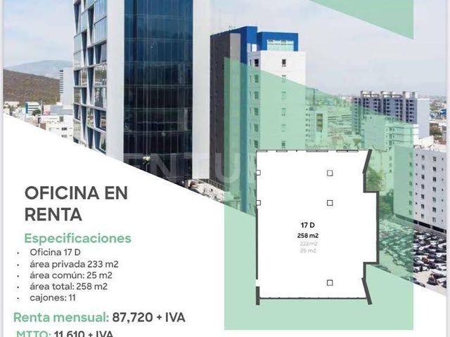 OFICINA EN RENTA EN COL. SAN JERONIMO EN MONTERREY