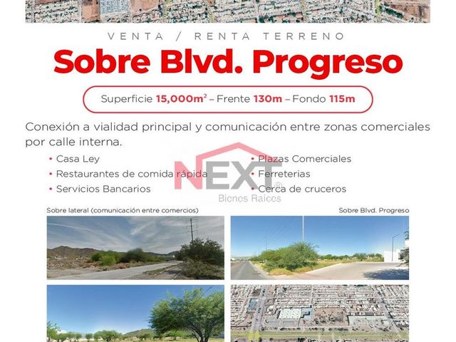 TERRENO EN VENTA SOBRE BLVD. PROGRESO