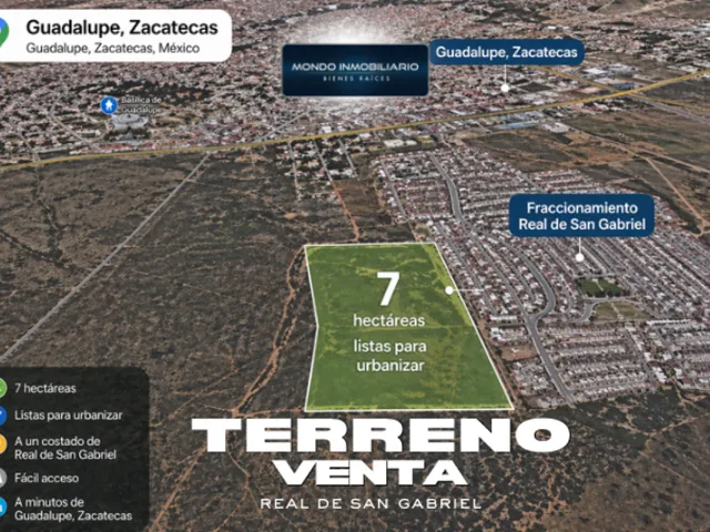 Terreno en venta en Real de San Gabriel, Guadalupe, Zacatecas