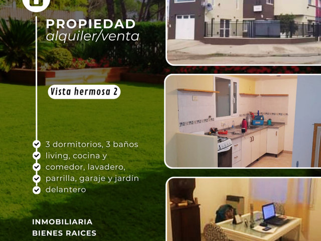 Hermosa casa con 3 dormitorios y excelente ubicación