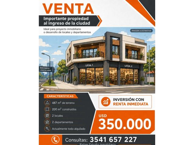 IMPORTANTE PROPIEDAD EN VENTA – IDEAL INVERSORES Y DESARROLLISTAS
Exce