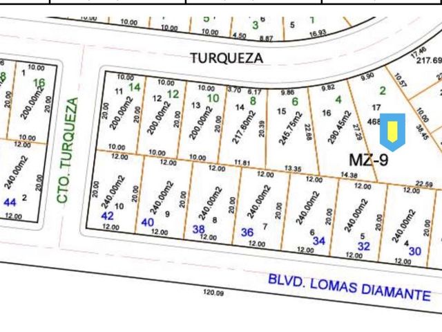 LOMAS DIAMANTE, Terreno en VENTA de 468 m2