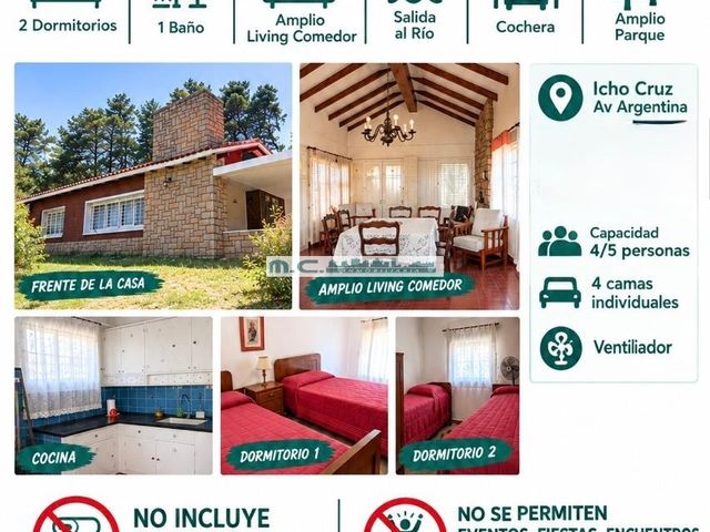 AT162. ICHO CRUZ. CASA CON SALIDA AL RÍO. 4/5 PAX.