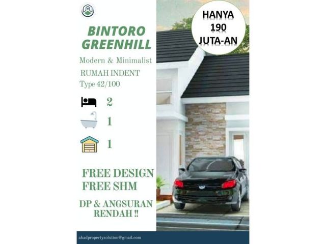 RUMAH INDENT TERMURAH AREA KOTA